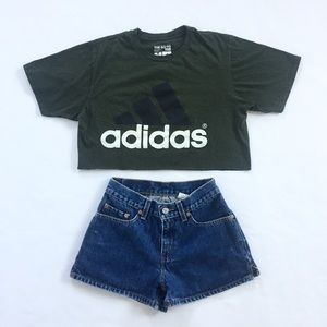 Adidas The Go To Tee Crop Top Army Green Size M